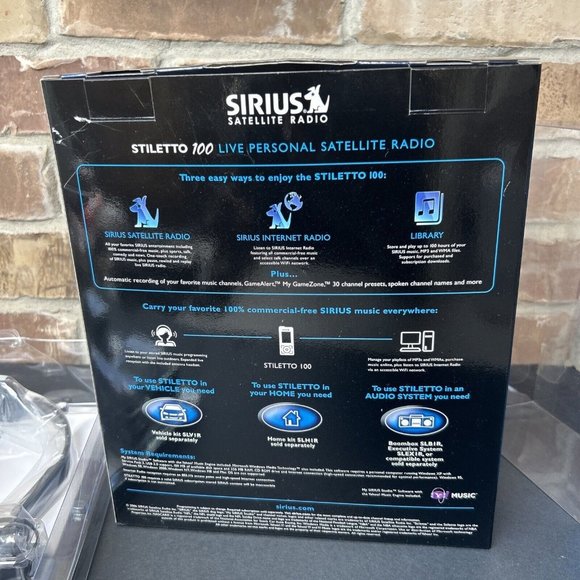 Sirius Stiletto 100 Portable Satellite Radio SL100PK1R Sealed Box Mp3 Player - Picture 9 of 15